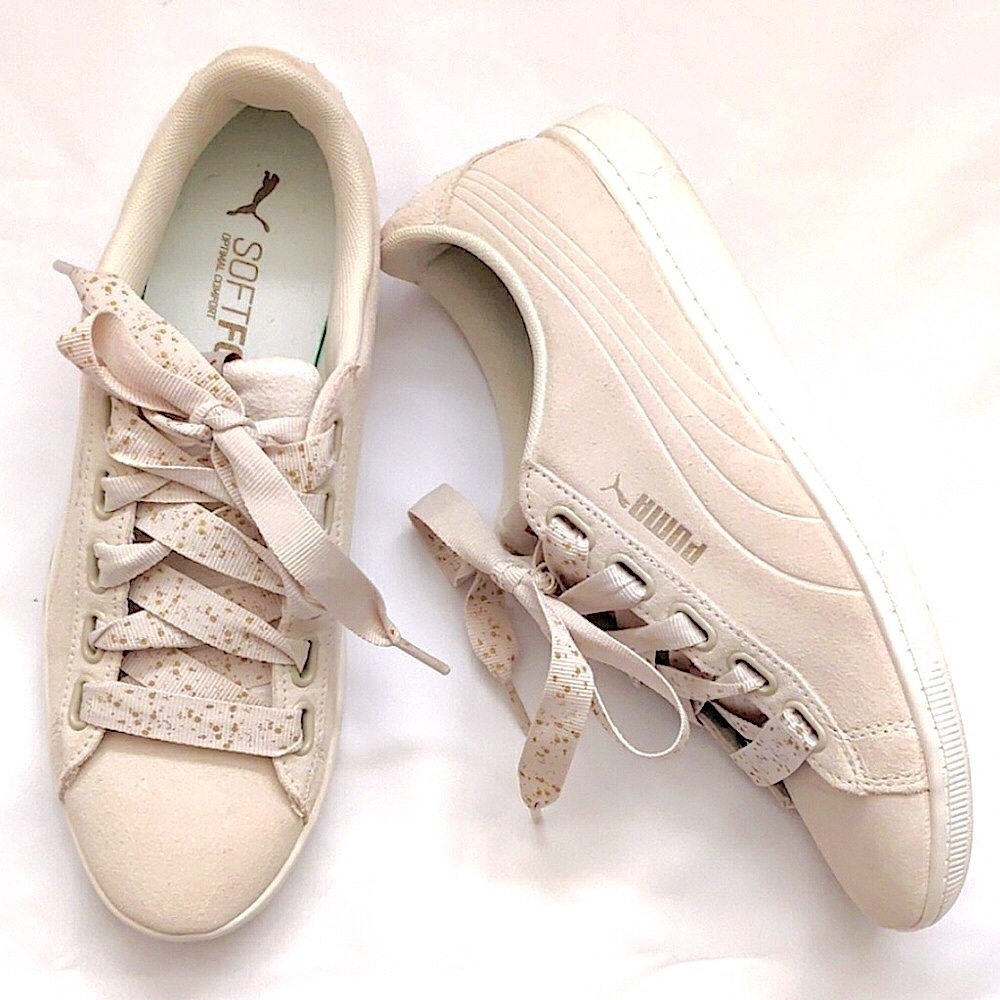 PUMA NEW VIKKY RIBBON DOTS WHISPER WHITE SNEAKERS SIZE 9 shoes​